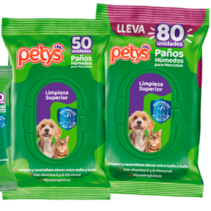 PAÑOS HÚMEDOS PETYS << GATO-PERRO